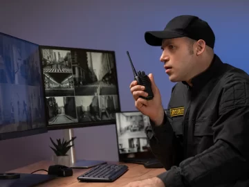 Guardyx technician installing a security camera in a residential property