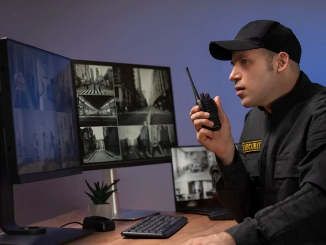 Guardyx technician installing a security camera in a residential property
